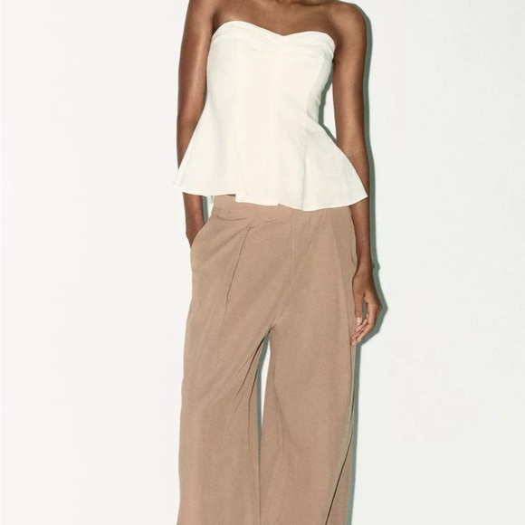 Strapless Linen Top - Picture 1 of 3